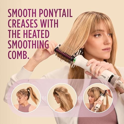 Shark HT202 SmoothStyle Heated Comb + Blow Dryer Brush, Dual Mode, for All Hair Types, Silk thumbnail 7