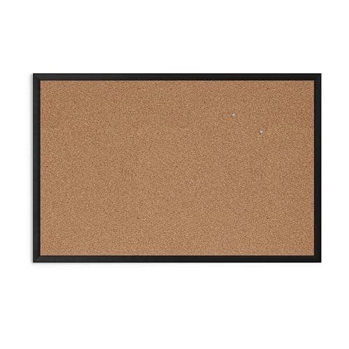 U Brands Cork Bulletin Board, 24'' x 36'', Black Wood Frame thumbnail 4