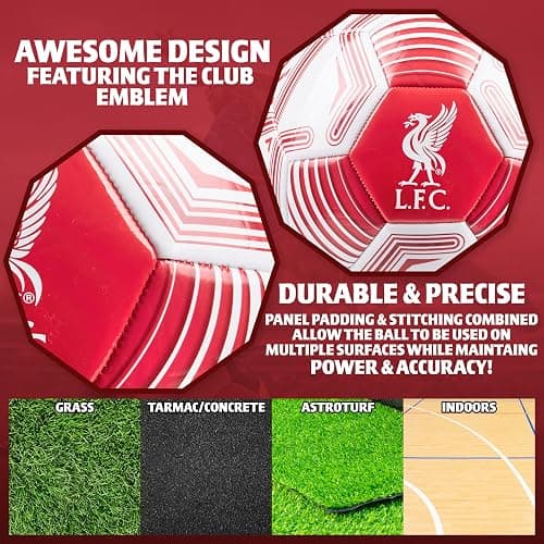 Liverpool F.C. Football Soccer Ball for Adults Teenagers Kids Training Football Size 3, 4 or 5 Liverpool Merchandise thumbnail 5