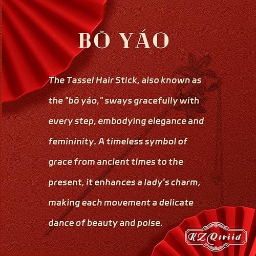 KZQtriid Hair Accessories，14k Gold Plated Copper，Vintage Handcrafted，7.28" Hair Chopsticks For Women，Colour Enamels Pearl Lilies Tassels Hair Stick，Hair Clip thumbnail 7