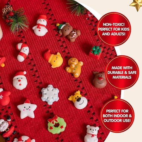 JOYIN 24 Pcs Chrismas Mochi, Fidget Toys, Mochi Toys for Boys and Girls, Kids Xmas Fun Gifts, Christmas Party Toy Gifts for Kids thumbnail 5