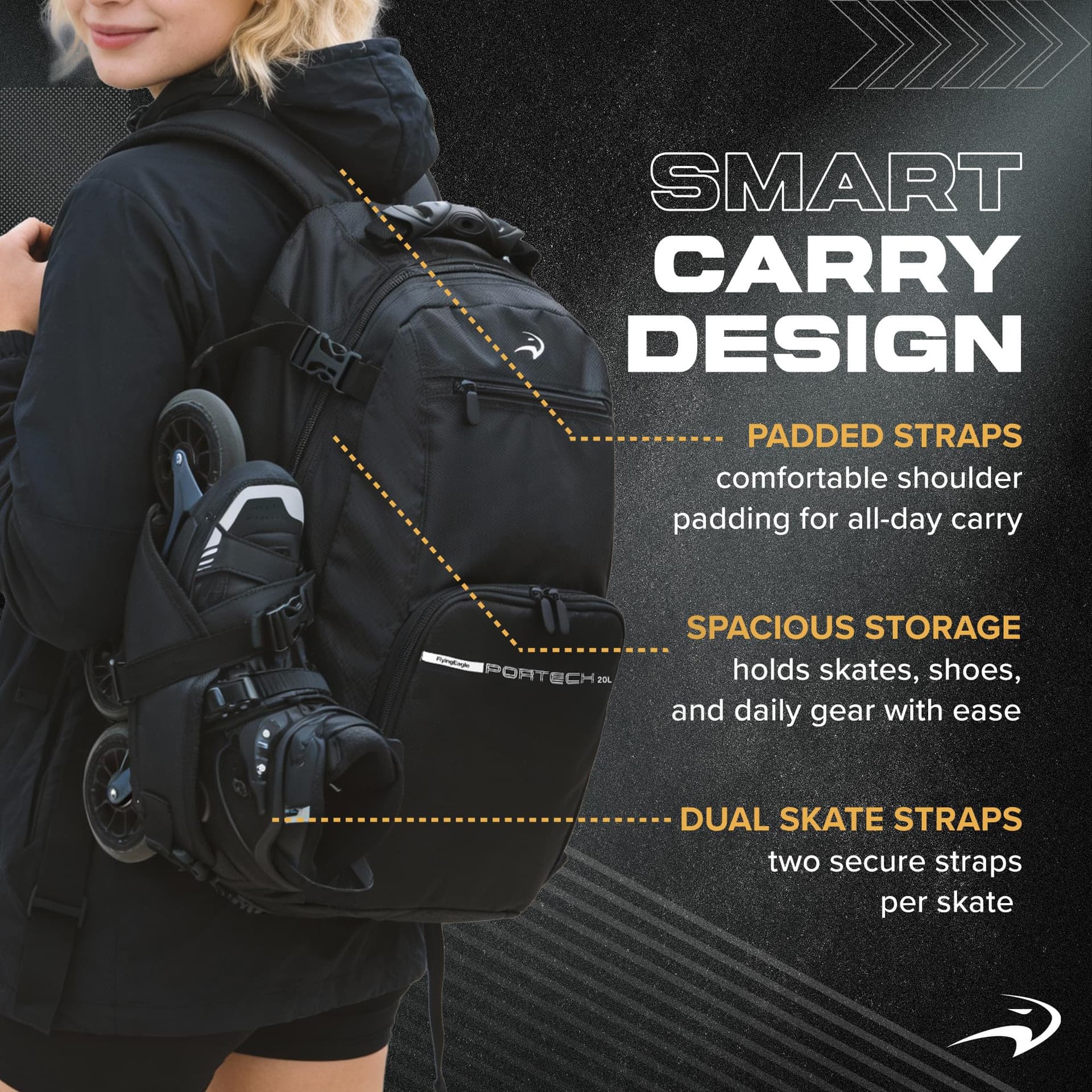 Flying Eagle Inline Skates Travel Backpack thumbnail 4