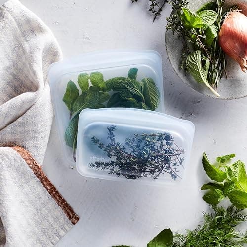 Stasher Premium Silicone Reusable Food Storage Bags, 2-Pack, Clear, Multi-Use Food Storage Bags, Lunch Bag, Travel Containers, BPA Free, Leak-free, Dishwasher-Safe, Eco-friendly thumbnail 2