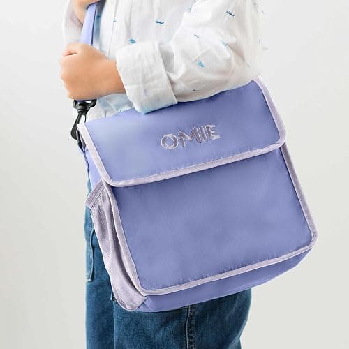 Omie OmieBox Lunch Bag - Washable, Foldable, Durable, WaterResistant Fabric with Interior Pocket and External Bottle Holder (Purple) thumbnail 3