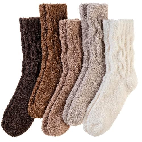 Womens Fuzzy Socks Slipper Fluffy Comfy Cozy Winter Soft Warm Fleece Cabin Plush Sleep Socks - Image 1