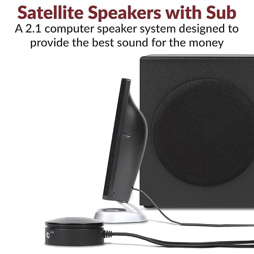 Cyber Acoustics CA-3090 2.1 Speaker System with Subwoofer with 18W of Power – Easy Setup and Convenient Controls, Great for Music, Movies, and Gaming thumbnail 2