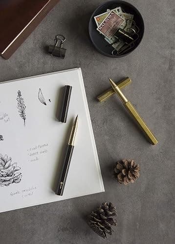 YSTUDIO Classic Revolve Rollerball Pen , Luxury Grade Craftsmanship Pen, personalized pens, rollerball pens Exquisite Men's And Women's Gift Pen Set-brass thumbnail 2