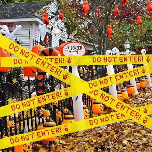 Halloween Decorations Caution Tape,Do Not Enter Yellow Scary Roll 2In x 82Ft Hazard Warning Tape Outdoor Indoor Barricade Safety Spooky Zombies Decorative Accessory For Party,Door,Danger Areas thumbnail 6