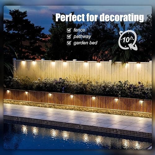 SOLPEX Solar Deck Lights Outdoor 16 Pack,Step Light Waterproof,Warm White | Led Solar lights for Outdoor Stairs,Step,Fence,Yard,Patio and Pathway thumbnail 5