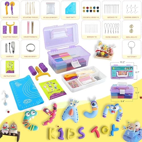 Polymer Clay 72 Colors, Modeling Clay for Kid Sets - Includes Sculpting Tools and Accessories with Storage Case - Ideal Holiday Gift for Children, Adults and Beginners thumbnail 3