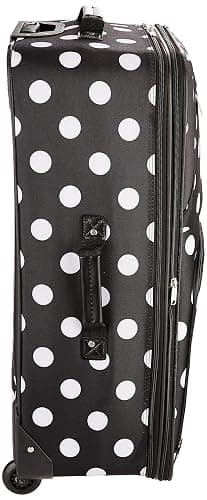 Rockland Vara Softside 3-Piece Upright Luggage Set, Expandable,Black dot, (20/22/28) thumbnail 3