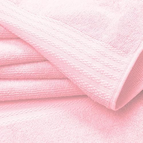 GLAMBURG Ultra Soft 8-Piece Towel Set - 100% Pure Ringspun Cotton, Contains 2 Oversized Bath Towels 27x54, 2 Hand Towels 16x28, 4 Wash Cloths 13x13 - Ideal for Everyday use, Hotel & Spa - Pink thumbnail 3