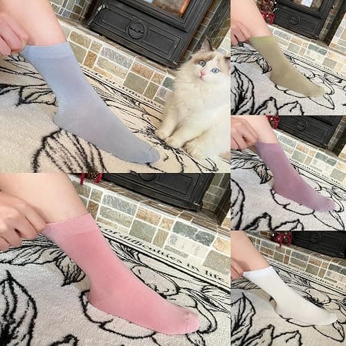 SERISIMPLE Women Thin Viscose Bamboo Socks Crew Lightweight Above Ankle Casual Dress Sock For Ladies Bootie Trouser 5 Pairs thumbnail 5