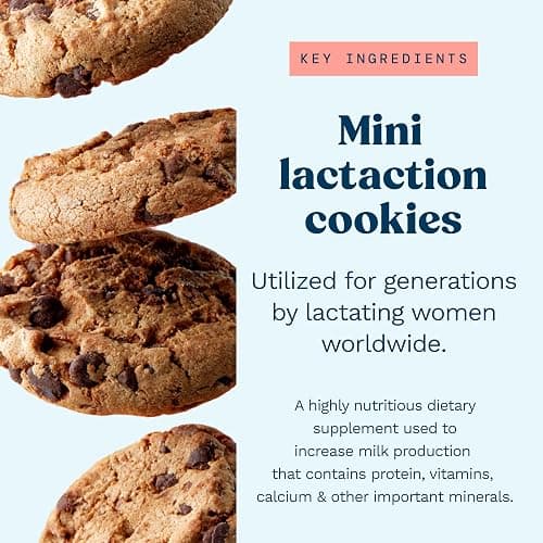 Lactation Cookies Breastfeeding Supplement - Chocolate Chip - Support Mothers Breast Milk Supply Increase - with Brewers Yeast Powder, Oat Flour, and Flax for Lactation - Fenugreek Free - 10oz thumbnail 6
