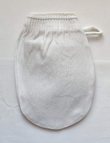 Exfoliating Glove Moroccan Kesse SPA Hammam Scrub Shower mitten Skin Care Gloves (White) - Image 1