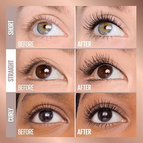 Maybelline Lash Sensational Body Washable Mascara, Volume and Length Formula for 24HR Lash Lift, Smudge and Clump-Resistant, Blackest Black thumbnail 4