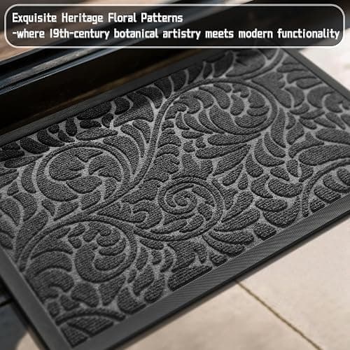 Yimobra Door Mat Outside Entrance 29.5x17, Waterproof Sturdy Outdoor Mats for Front Door, Heavy Duty Non-Slip Doormat for Garage Patio Entryway Indoor, Easy Clean, Grey thumbnail 4