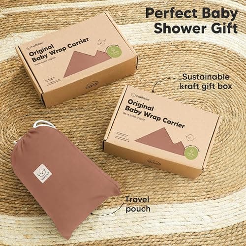 KeaBabies Baby Wrap Carrier - All in 1 Original Baby Carrier Newborn to Toddler Sling, Easy to Wear, Hands Free Bonding, Lightweight, Breathable Infant Wraps (Terracotta) thumbnail 9