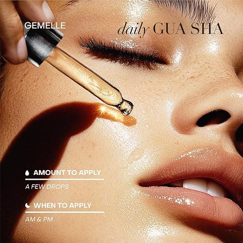 GEMELLE Lymphatic Gua Sha Face Oil | 10x Award Winner | Vitamin C,E & A | Detox, Plump, Sculpt, Hydrate | High-Altitude Rosehip | Natural Botanical for Gua Sha Facial Tools, Lymphatic Drainage - 15ml thumbnail 6