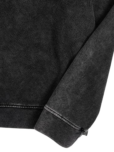 WDIRARA Men's Y2k Letter Graphic Distressed Long Sleeve Hoodie Vintage Hipster Loose Fit Hooded Sweatshirt thumbnail 4