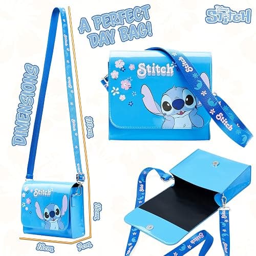 Disney Stitch Handbag Girls Teen Shoulder Bag with Adjustable Strap Messenger Bag Cute Stuff Cross Body Bag Stitch Gifts for Girls - Blue Stitch thumbnail 6