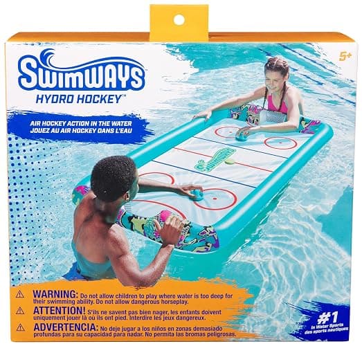 SwimWays Hydro Hockey Inflatable Water Floating Table Hockey Set, Pool Toy for Kids Ages 5+ - Inflatable Hockey - Green (New Version) thumbnail 7