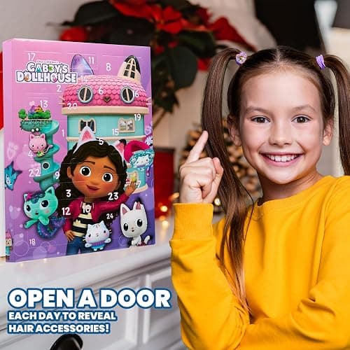 Gabby’s Dollhouse Advent Calendar 2026 for Girls 24 Hair Accessories | Hair Clips, Bands & Scrunchies Kids Christmas Countdown Calendar, Girls Xmas Surprise Gifts thumbnail 4