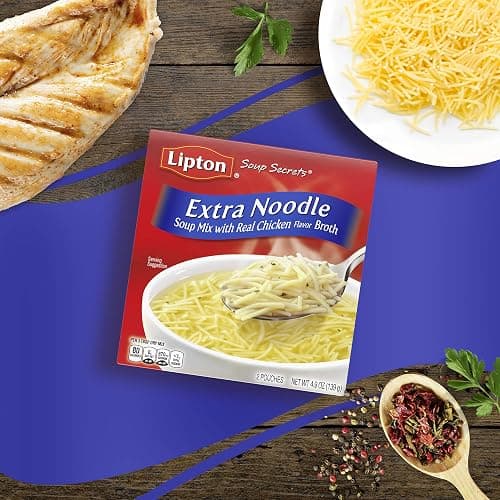 SOUP SECRETS Lipton Instant Soup Mix For a Warm Bowl of Soup Extra Noodle Soup Made With Real Chicken Broth Flavor 4.9 oz 2 ct, Pack of 12 thumbnail 10