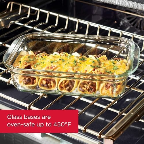 Rubbermaid Brilliance Glass Food Storage Containers, Assorted Sizes, Set of 9, BPA-Free, Leak-Proof, Clear thumbnail 2