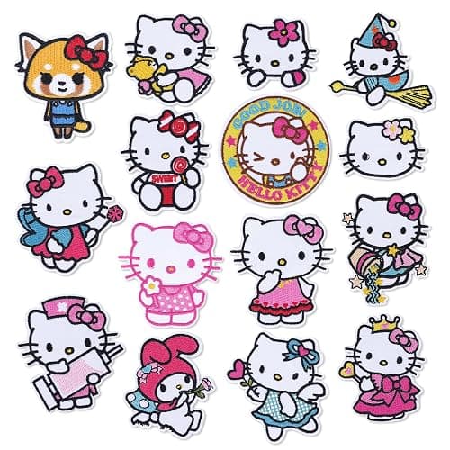 15PCS Cute Cartoon Cat Iron On Patches, Sew on/Iron on Applique Embroidered Patches for Hats, Backpacks,Shirt,Shoes - Image 1