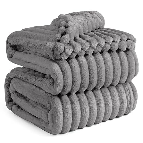 Bedsure GentleSoft Frost Gray California King Size Blanket for Couch - Cozy Soft Blankets for Women, Cute Small Fleece Throws for Girls, 102x96 Inches - Image 1