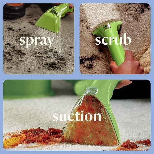 Bissell Little Green Mini Portable Carpet and Upholstery Deep Cleaner, Car/Auto Detailer, with HydroRinse Self-Cleaning Tool and 4" Tough Stain Tool, Tea Green, 4075 thumbnail 4