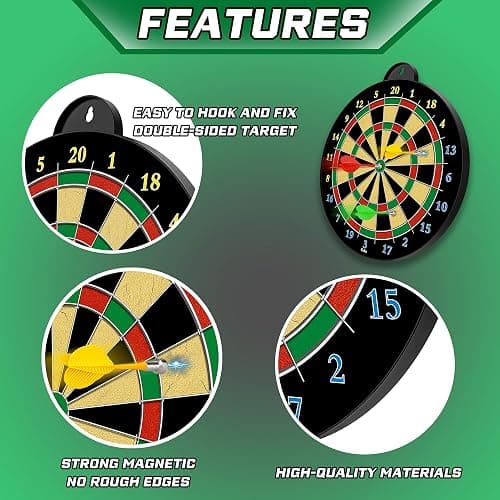 Magnetic Dart Board - 12pcs Magnetic Darts - Excellent Indoor Game and Party Games - Gifts for 5 6 7 8 9 10 11 12 Year Old Boy Kids thumbnail 2