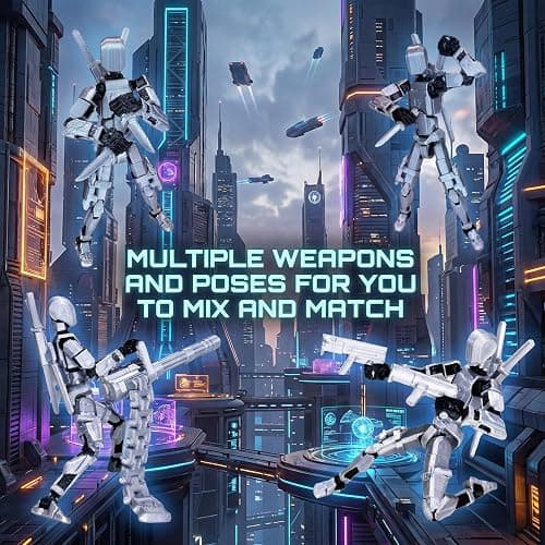 Pthjswj T13 Action Figure Set - (Assembled) 3D Printed Action Figure, Titan 13 Action Figure, Multi-Jointed Movable Dummy 13, Robot Action Figure, Birthday Gifts for Boys, Girls Desktop Decorations thumbnail 5