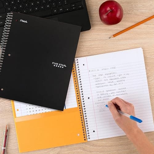 Five Star Spiral Notebooks + Study App, 3 Pack, 1-Subject, College Ruled Paper, 100 Sheets, 11" x 8-1/2", Black, White, Amethyst Purple (820188-ECM) thumbnail 7