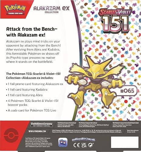 Pokemon TCG Scarlet & Violet 3.5 Pokemon 151 Alakazam Ex Box thumbnail 4