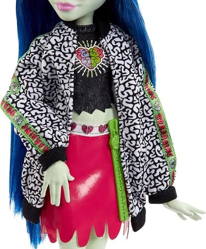 Monster High Ghoulia Yelps Posable Doll (10.3 in) with Blue Hair, Pet and Accessories thumbnail 3