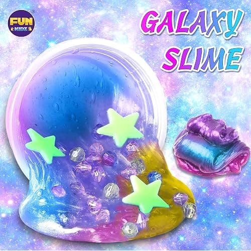 Toy Galaxy Slime Kit for Boys Girls 10-12, FunKidz Ultimate Metallic Slime Making Kit for Kids Ages 8-10 D.I.Y. Glow, Galactic, Fun Slime Gifts thumbnail 6