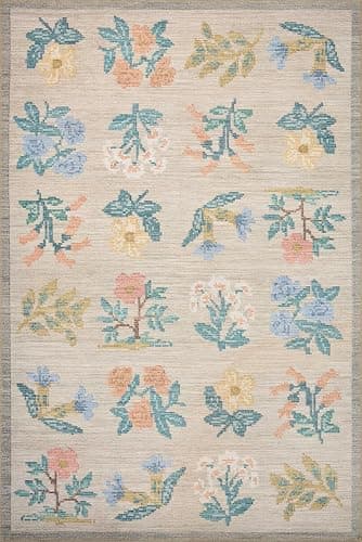 Loloi Rifle Paper Co. Rosa Collection RSA-03 Cream 7'-6" x 9'-6" Area Rug thumbnail 2