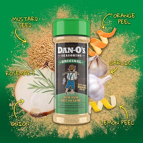 Dan-O's Original Seasoning, 2.5 oz Bottle, All Purpose Seasoning for Chicken, Turkey, Beef, Veggies and More, Sugar Free, Zero Calorie, Use this Spice Blend to Craft a Marinade, Dry Rub or Sauce thumbnail 4