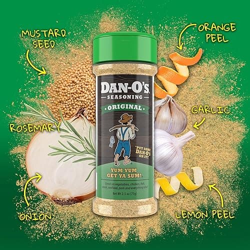 Dan-O's Original Seasoning, 2.5 oz Bottle, All Purpose Seasoning for Chicken, Turkey, Beef, Veggies and More, Sugar Free, Zero Calorie, Use this Spice Blend to Craft a Marinade, Dry Rub or Sauce - Original thumbnail 4