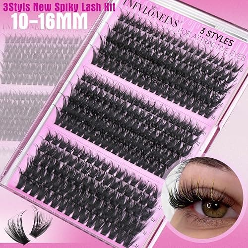 TNFVLONEINS Lash Clusters Wispy Eyelash Clusters Spiky Individual Lashes Clusters D Volume Cluster Eyelash Extensions DIY Lash Cluster Extension Thick Eyelash Cluster (10-16MM,3 Styles) thumbnail 5