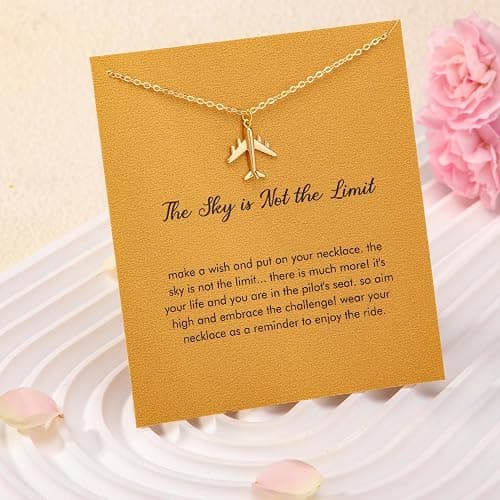 RZKING Golden Necklace for Women, Dainty Butterfly Heart Bow Rose Necklace, Gifts for Best Friend Sister Mom Girlfriend, Graduation Chritmas Birthday Anniversary Thank You Gifts thumbnail 5