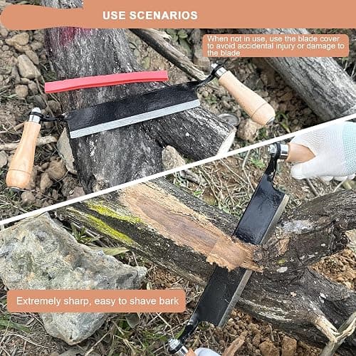 8 Inch Draw Knife for Woodworking - Multi-Purpose Debarking Tool, Spoke Shave & Wood Shaving Tool, Durable & Efficient for Carving, Shaping, Log Stripping (Straight 8 in) thumbnail 4