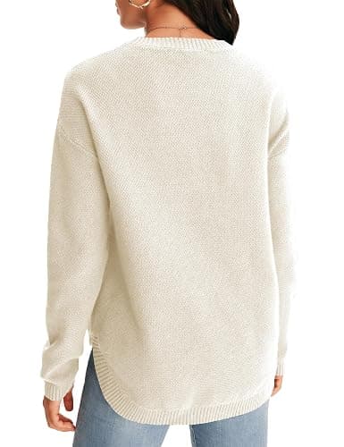 MEROKEETY Fall Long Sweaters for Women 2026 Trendy Long Sleeve Cute Knit Outfits Loose Fit Crewneck Work Casual Pullover thumbnail 4