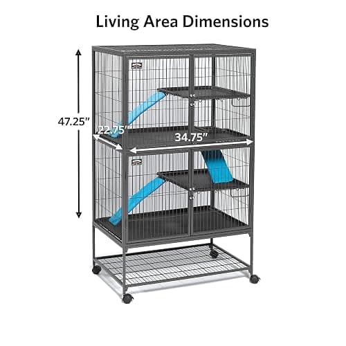 MidWest Homes for Pets Ferret Nation Double Unit Small Animal Cage, 4 Tiers, Includes Pans, Shelves, Ramps & Covers, for Ferrets & Small Animals thumbnail 6