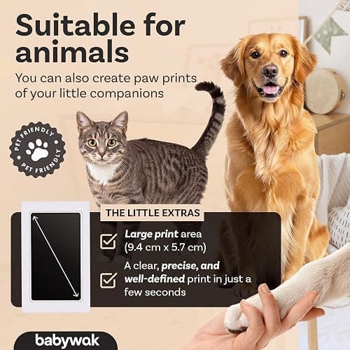 Baby Hand and Footprint Kit – Inkless Clean Touch, Non-Toxic for Newborn Skin, Keepsake for Boy or Girl, Inkless Footprint Kit for Babies, Dogs & Cats (Large (0–12 Months)) thumbnail 5