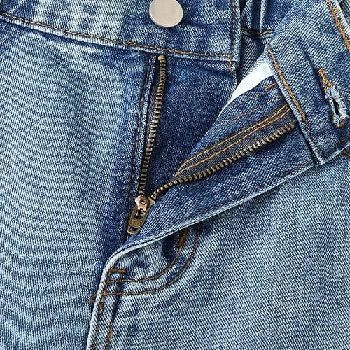 Baggy Jeans for Girls Trendy High Waisted Ripped Distressed Wide Leg Denim Pants Summer Trousers Y2K Streetwear 6-14Years thumbnail 5