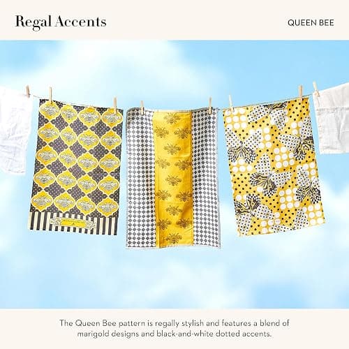 MACKENZIE-CHILDS Cotton Dish Towel, Cute Decorative Kitchen Dish Towel for Cleaning and Home Decor, Queen Bee Woven thumbnail 4
