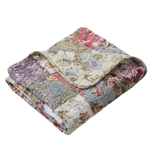 Greenland Home Blooming Prairie Quilted Patchwork Throw - Image 1